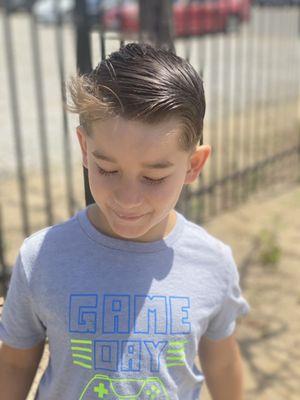 Dave did his hair but the wind outside got the best of it. But by far the best.