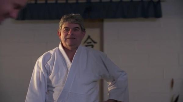 Chief Instructor Sensei Greg O'Connor handling a multiple attack for a upcoming film documentary.