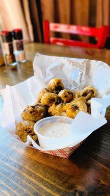 Beer battered fried mushrooms