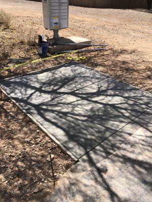 USPS and ADA approved concrete pad in Desert Hills, Az.