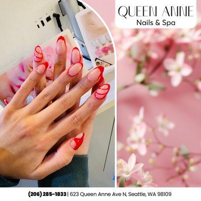 Perfectly polished nails are just a booking away!  Let us add a touch of color and shine to your look.