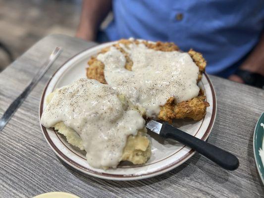 Chicken Fried Steak with double mashed potatoes