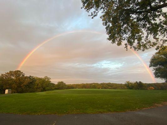 A beautiful rainbow over the 9th green!