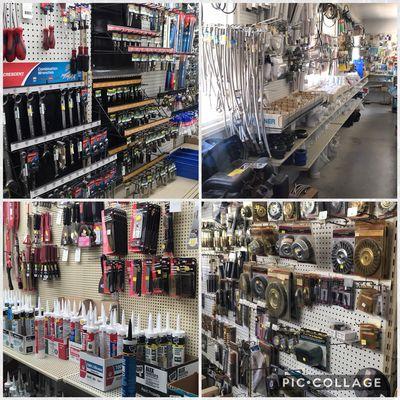 Basic Hand Tools, Saw Blades, Paint, Electrical Supplies, Plumbing Supplies, Basic Carpentry Supplies, & Hardware