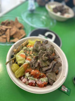 Jerk chick & Chimichurri steak bowl