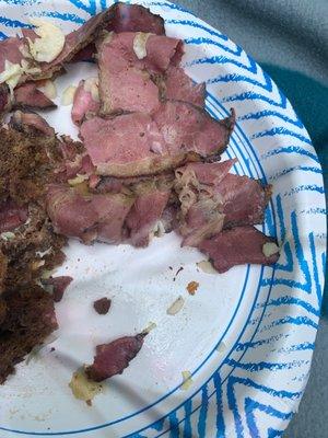 Chewy, fatty, gross meat