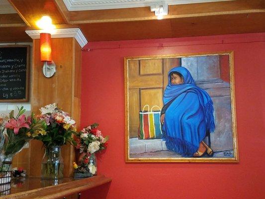 Beautiful warm, colorful restaurant decor