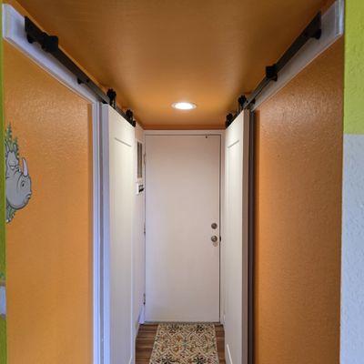 My Two New Sliding Barn Doors in a Space with Low Height!
