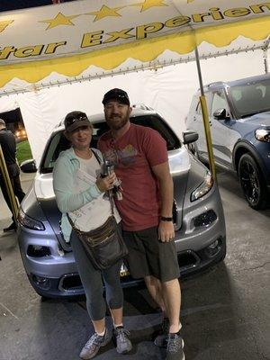 Scott and Jen Self. Congratulations on your new Jeep Cherokee.