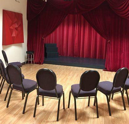 Small stage 10 ' (8x 4 opening.) for Video, film, performance, improv, rehearsal