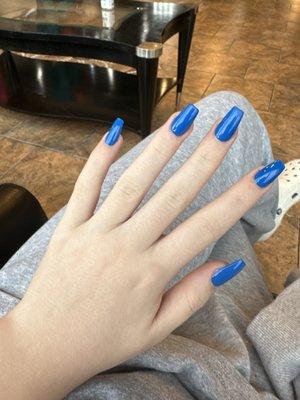 i got a beautiful
blue acrylic set.