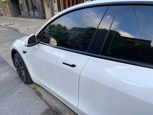 Front window tint matches stock rear window