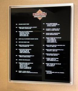 Building Lobby Directory Sign