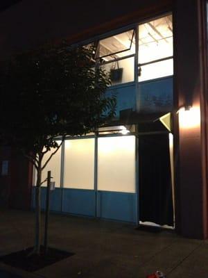 Address is on top, if you're not paying attention then you will miss it. Directly to the side of FedEx building.