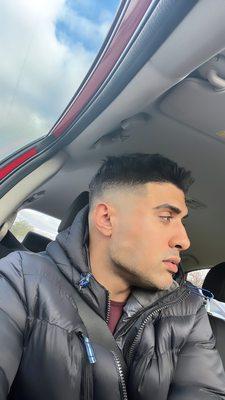 Medium slight drop fade checks in