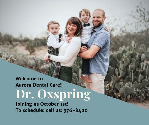 Dr. Oxspring joining Dr. Nick at Aurora Dental Care October 1st! Help us give him a warm welcome! To schedule: 376-8400