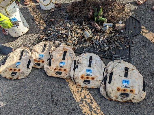 Trash from China Walls cleanup with Aaron & Ocean Defenders Alliance