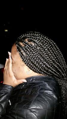 Medium box braids side view