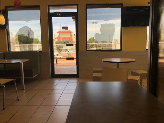 They had just cleaned the floor it looked much worse when I first came in.