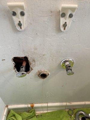 Rusted pipe to bathroom sink replaced