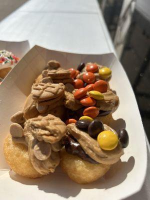 Nutter Butter and PJ chocolate Loaded Mini-Donuts
