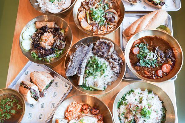 Delicious spread of authentic Vietnamese food