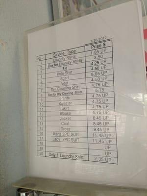 Price List, 5/2013