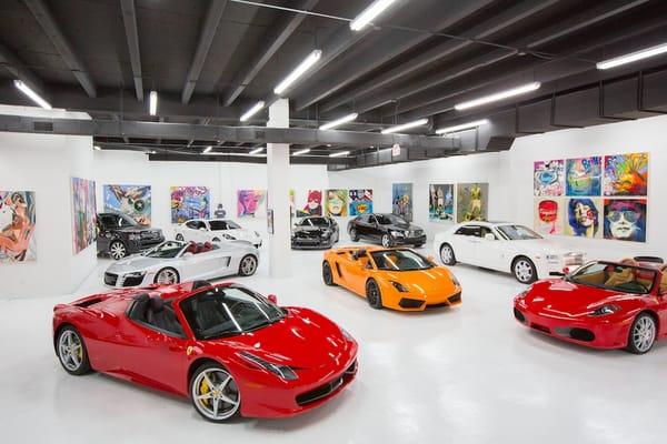 The Lou La Vie Exotic Car Rental Showroom in Downtown Miami