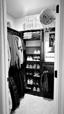 Teen boy closet designed & organized