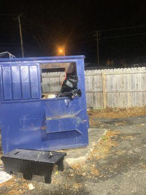 New dumpster for proper trash disposal