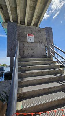 Matantza Bridge Fishing Pier is closed since Hurricane Ian the damage to the stairs from the loose of sand. - FishingFloridaWater.com