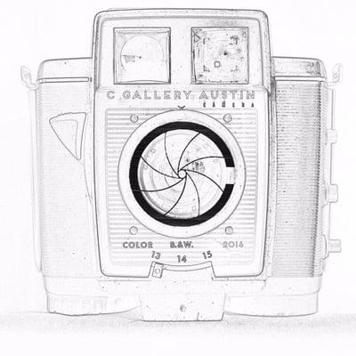 C gallery vintage camera logo