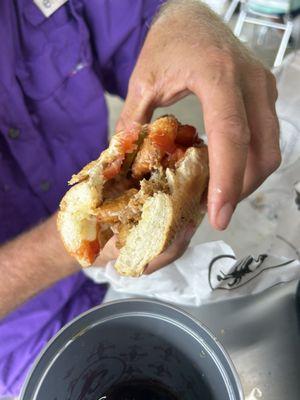 Fried shrimp & fried oyster poboy