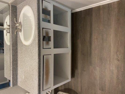 That's my bathroom and they don't know when it'll have doors