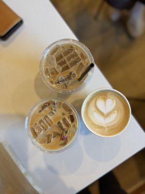 Vanilla Rose Latte, Salted Maple Latte, & Latte