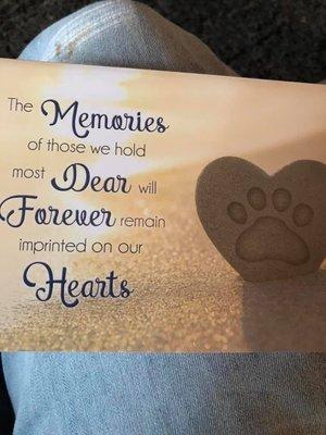 When our dog passes away after an accident, 24th Street team sent us their sympathy.
