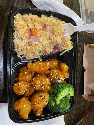 The Sesame Chicken with Fried Rice