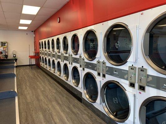 Lots of dryers for large and small loads