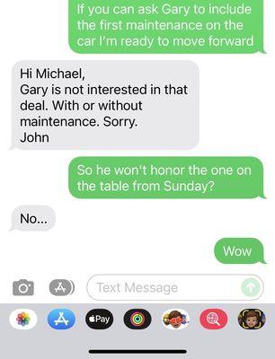 Conversation w salesperson at Maserati Newport Beach