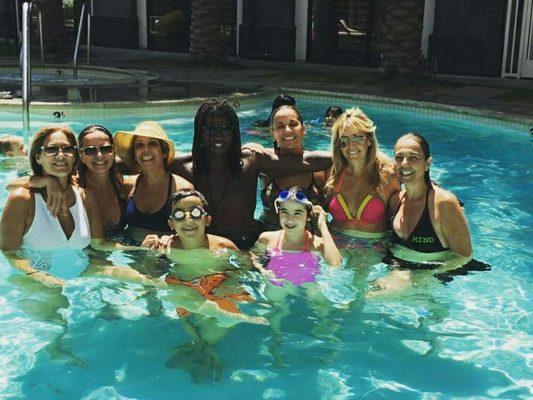 Pool Class over the summer this year teaching my Zumba Class