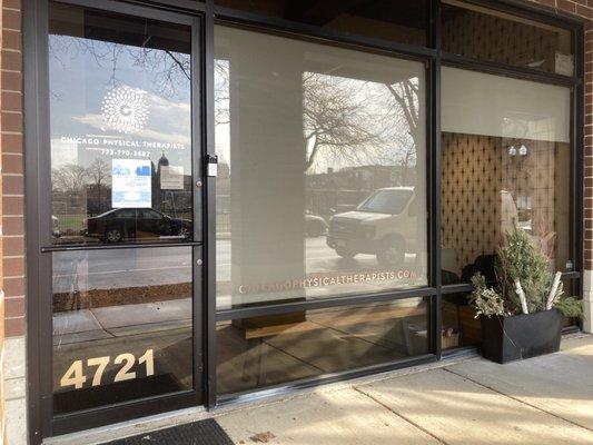 View of the front of our clinic: we love when the sun comes out in Chicago!