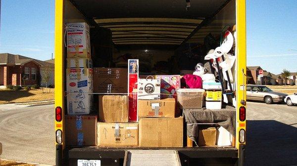 All of our family's stuff neatly packed ready to go!!!!