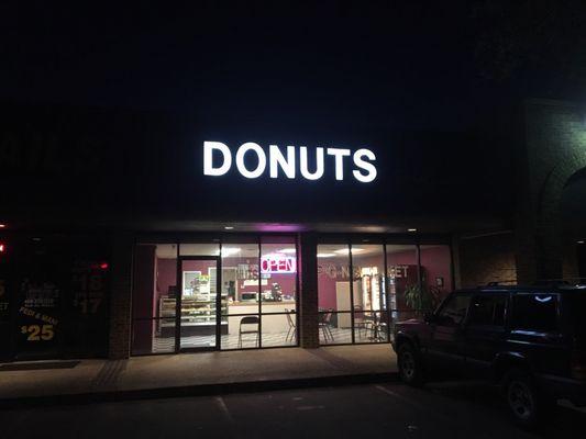 Shot from the street in the dark