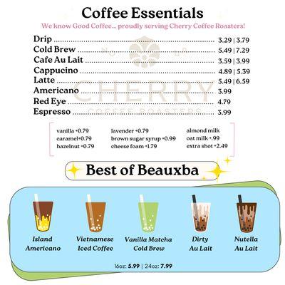 Coffee essentials and specialty coffees