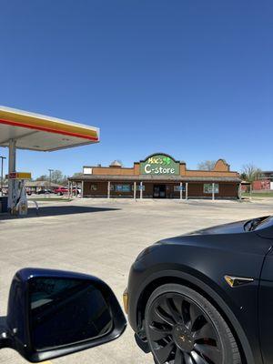 View from Tesla chargers