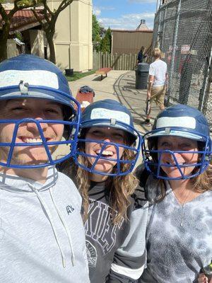 Batting cage helmets! (Bring your own if you have one )
