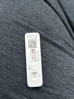 Positive Flu test at home in same hour as "negative" test from DMA SOUTH