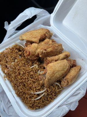 Ham Fried Rice plain fried Wings