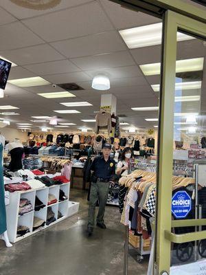 Crazy owner and security guard