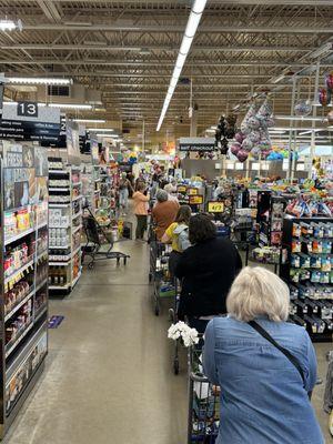 Long line. Ridiculous.